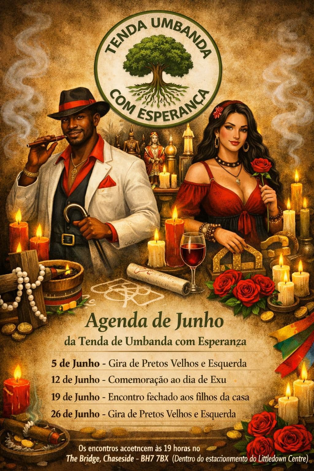 Calendário de atividades do mês